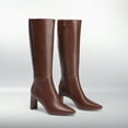 thumbnail image 7 of BURUDANI Women Chunky Block-Heel Square-Toe Knee-High Tall Boots Side-Zip Fashion Boots, 7 of 7