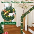 thumbnail image 5 of Christmas Garland with Pinecones and Red Berries, Artificial Pine Branch Wreath with Linen Bow, Waterproof Holiday Greenery for Fireplace Mantel, Doorway, Stair Railing, Vintage Farmhouse Decor, 5 of 8