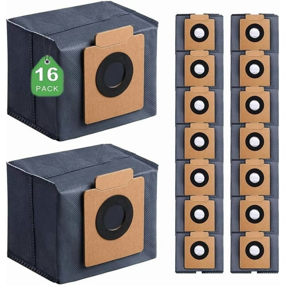 16 Pack Dust Bags for eufy X10 Pro Omni Robot Vacuum and X8 Pro with Self-Empty Station, 4-Layer Replcement Bags