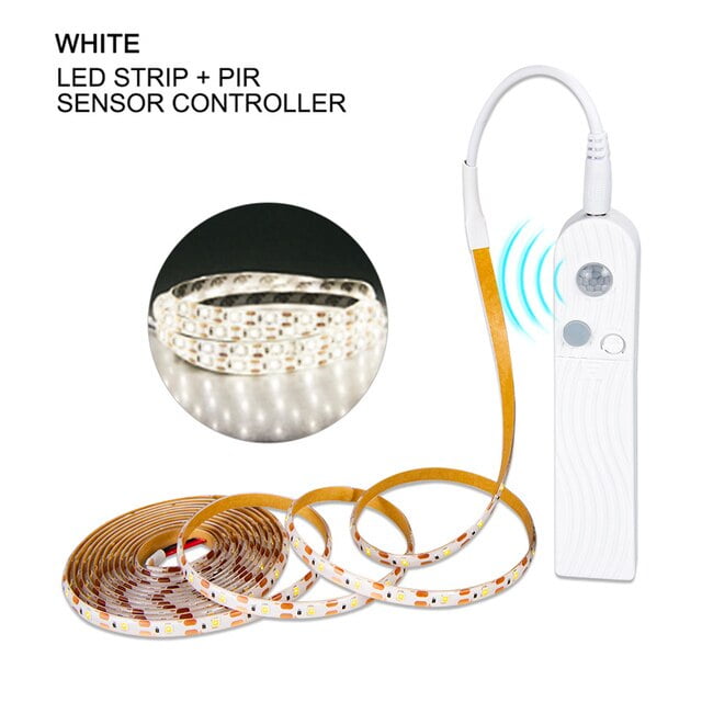 PIR Motion Sensor LED Strip Light USB Battery Powered 60LEDs/m 2835 SMD Lamp Tape for Stair