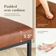 thumbnail image 5 of SUMMIT LIVING 24 inch Bar Stools with Back Set of 2 for Kitchen Dining, Faux Leather Counter Stools, Brown, 5 of 6