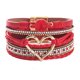 thumbnail image 1 of Pulsera de estilo de moda para mujer, pulsera magnética con diamantes de imitación y cuero artificial de PU suave, 1 of 6