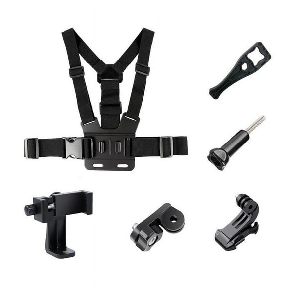 Wartleves Adjustable Chest Mount Harness Strap Smartphone Action Camera, Black