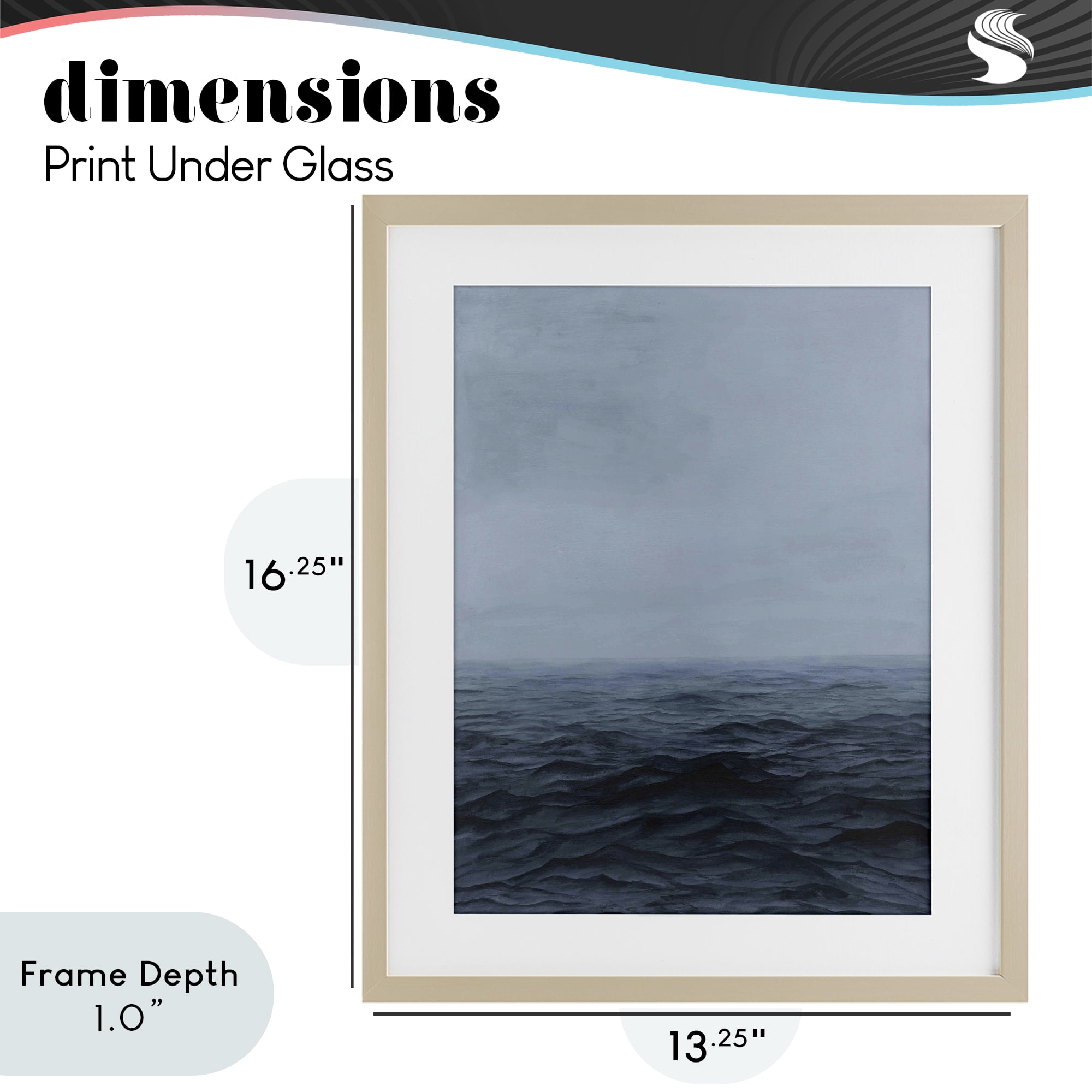 Stupell Industries Vast Ocean Expanse Birch Framed Print Under Glass, design by Michael Willett