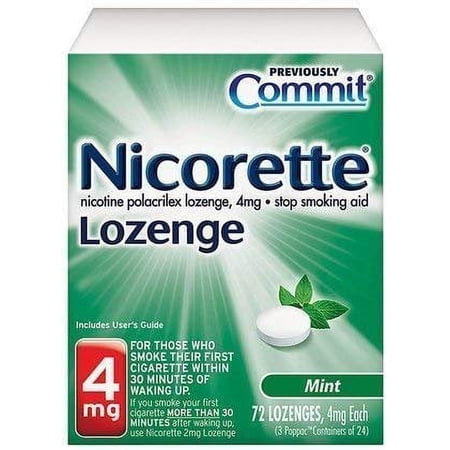 Nicorette Nicotine Polocrilex Mint Lozenge, 4 mg, 72 Count