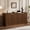 59.0"L + Walnut, variant on Modern Wavy Sideboard with 4 Doors - Curved Contour Storage Cabinet for Kitchen, Bedroom & Living Room,Walnut
