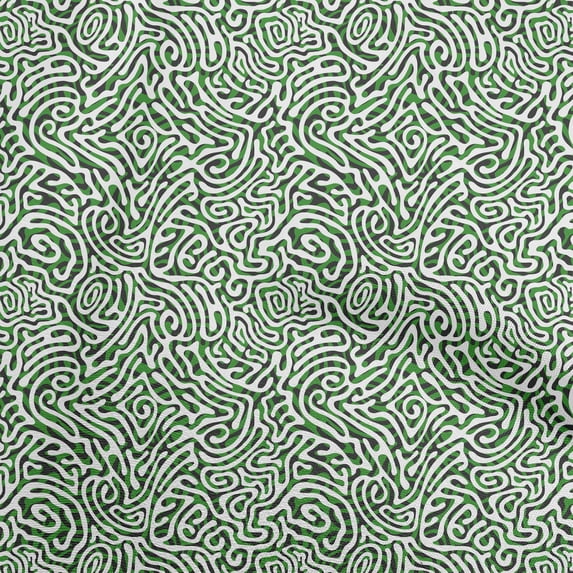 oneOone Rayon Green Fabric Abstract Fabric For Sewing Printed Craft Fabric By The Yard 56 Inch Wide