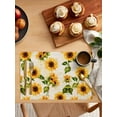 thumbnail image 5 of Retro Sunflower Placemats Set of 4, Watercolor Letter Flowers Placemats for Dining Table, Place Mats for Kitchen Tabletop, Waterproof Wipeable Dining Table Mats Set, 5 of 9