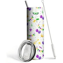 Margi Gras Gifts,Mardi Gras Tumbler with Lid and Straw,20 Oz Mardi Gras Coffee Mugs Water Bottles Wine Drinking Glasses