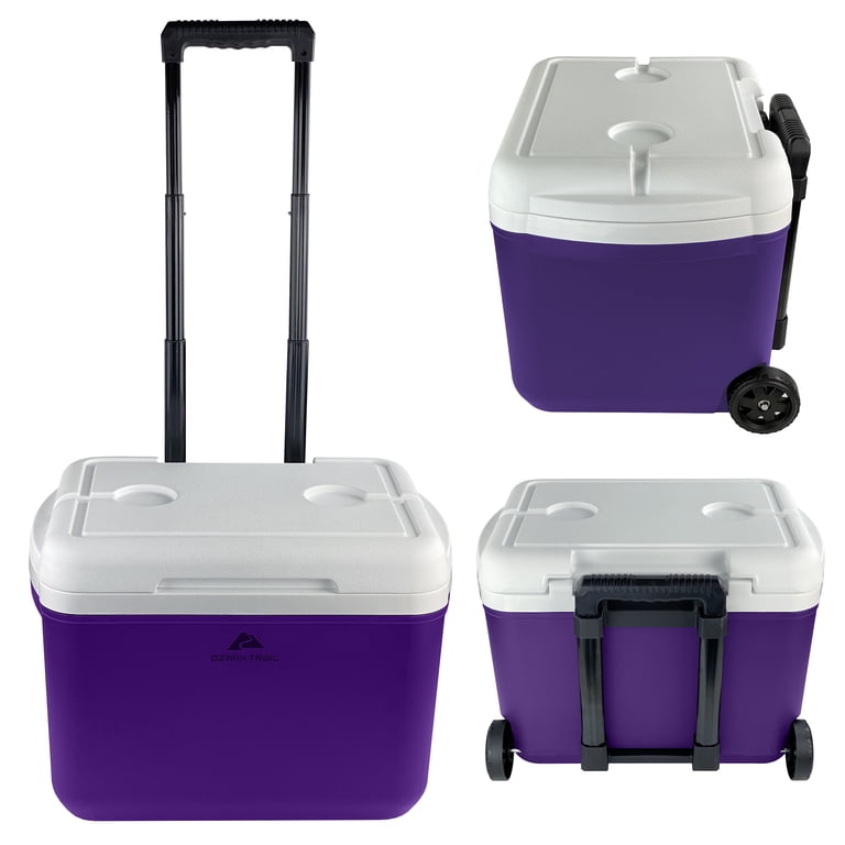 Ozark Trail 30-Quart Rolling Cooler with Wheels, Purple photo 1