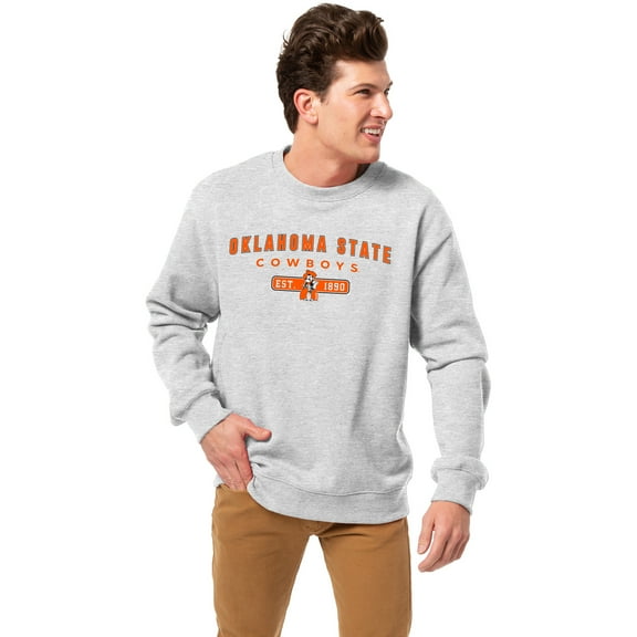 Men's-League Collegiate Wear  Heather Gray Oklahoma State Cowboys Essentials 2.0 Pullover Sweatshirt