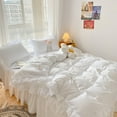 thumbnail image 4 of MOOWOO Chic Ruffle Lace Polyester Duvet Cover Set -Girl White Bedding-3 Piece Full Duvet Cover with Zipper Closure -Ultra Soft and Light Weight, 4 of 9