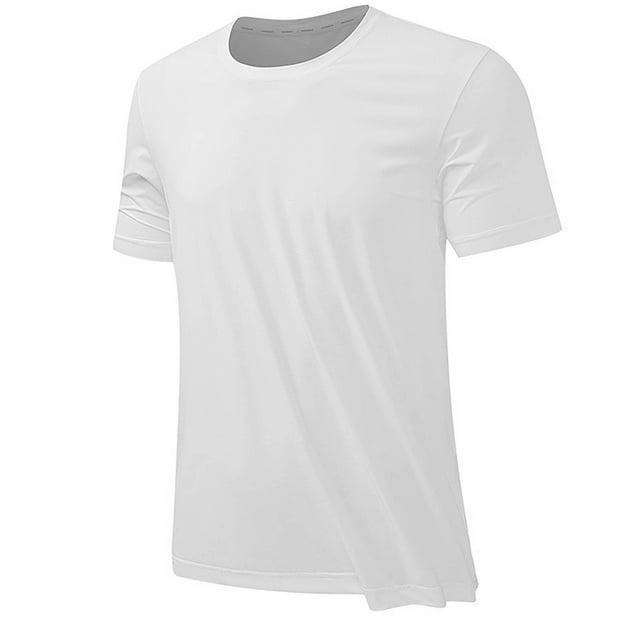 AherBiu T-Shirts pour Hommes Grande Taille Col Rond Ajusté Extensible pour Entraînement Athlétique T-Shirts Légers pour Course