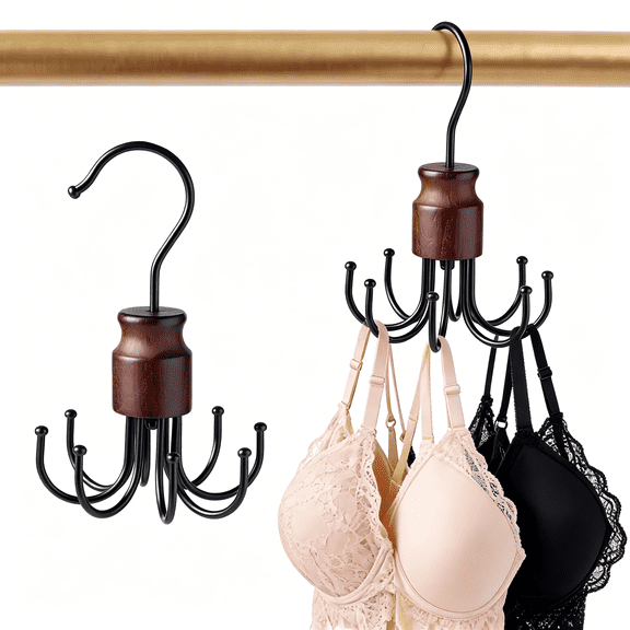2 Pack Tank Top Hanger, Bra Hangers for Closet Organizer, Max 36 Storage Capacity, Space Saving 360° Rotatable Metal Bra Organizer, Closet Organizers and Storage for Tank Top, Bras, Scarf, Purse, etc