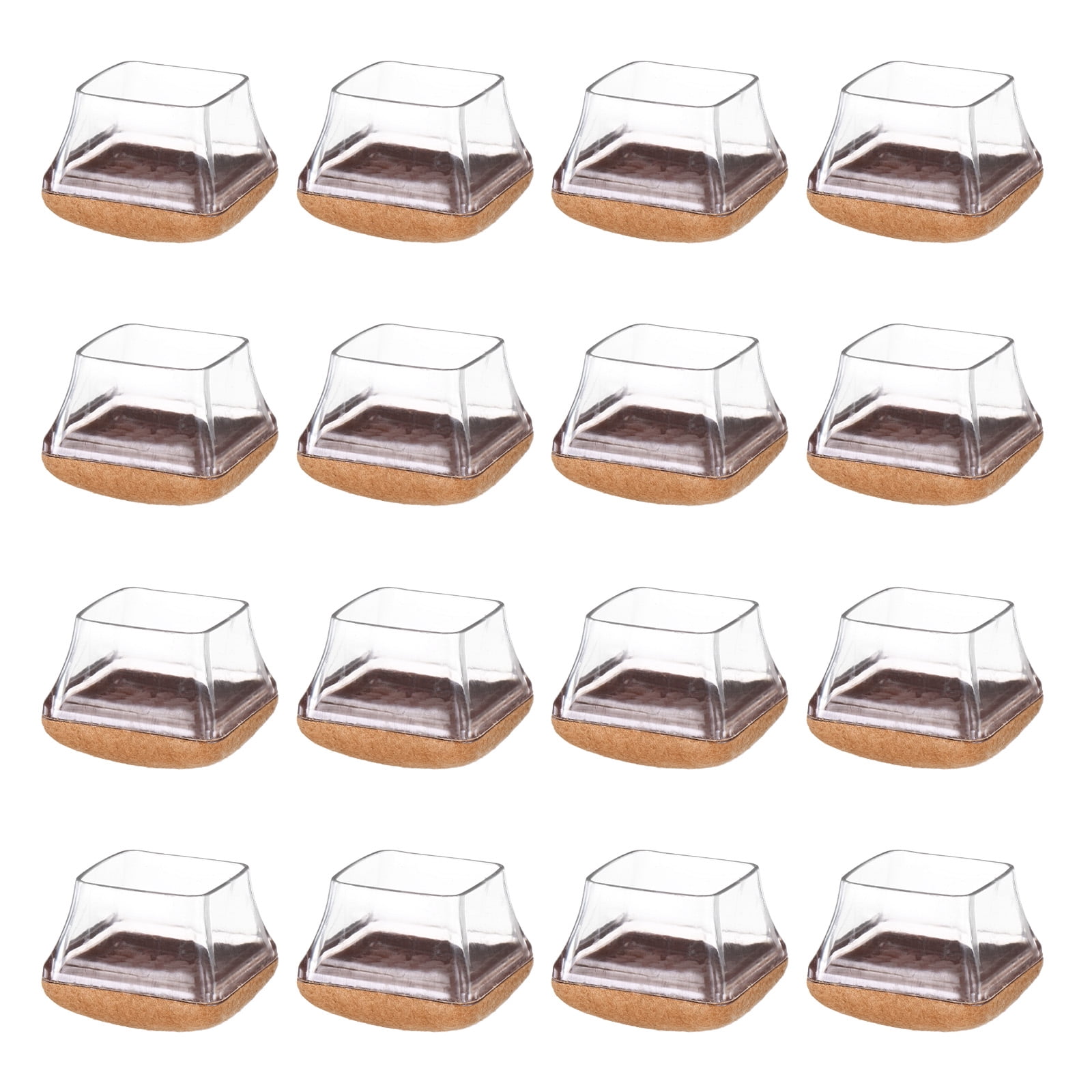 Uxcell 32-Pack Chair Leg Floor Protectors, 1.37"-1.75" Silicone Cups Square Felt Furniture Pads for Hardwood Floors/Tile Floors, Chair Leg Covers