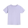 thumbnail image 2 of Cethrio Girls Cotton T-shirts, Soft Crew Neck Casual Short Sleeve Summer Tees Tops Purple Size 6, 2 of 5