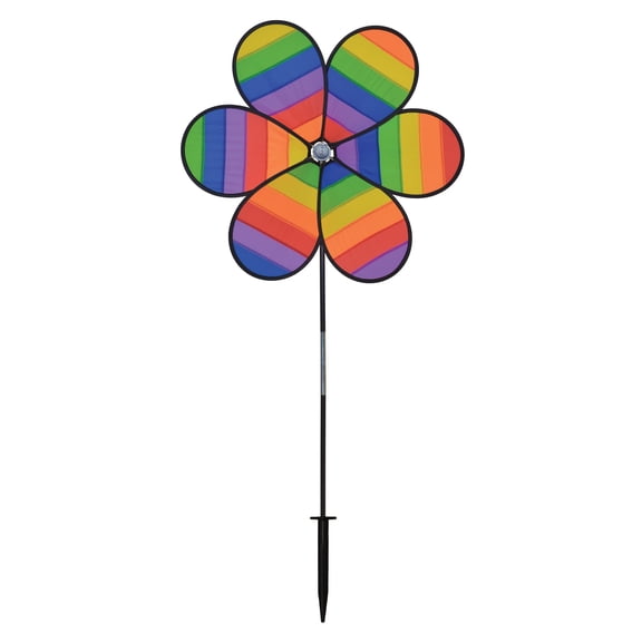 In The Breeze 2828 — Rainbow Dazee Spinner, Garden and Yard Flower Wind Spinner, Colorful Decoration