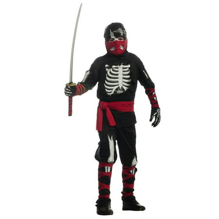 Horrorland One Dead Ninja Skeleton Costume Child size S 4/6 Rubie's