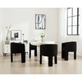 thumbnail image 3 of Guyou Modern Boucle Dining Chairs Set of 6, Barrel Sherpa Side Chair with Curved Backrest and Arms, Comfy Dressing Vanity Chairs, Upholstered Kitchen Chairs for Living Room Bedroom Dining Room, Black, 3 of 7