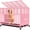 Pink, variant on CAMMOO 48" Foldable Heavy Duty Dog Crate Cage for Large Dogs, XL Dog Kennel for Indoor&Outdoor, 4 Lockable Wheels, Adjustable Internal Height