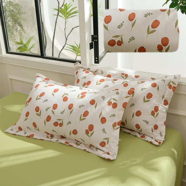 Fundas de Almohada de Hilo (Par) para Almohadas Grandes de Adulto. Suaves, Cómodas, Transpirables y Lavables.
