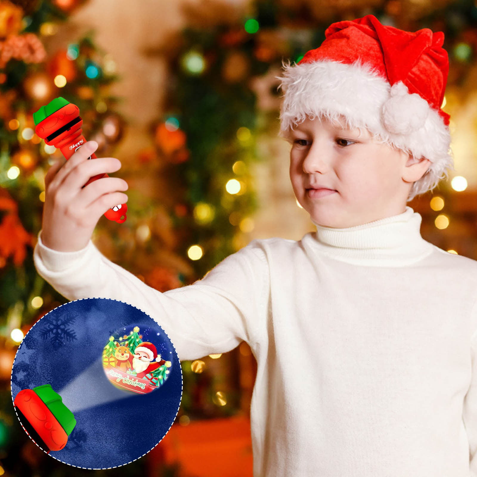 Christmas Kids Projector Flashlight Projector, Christmas Toddler Gifts  Under 5 Dollars,Slide Projector Torch Education Learning Santa Claus  Christmas