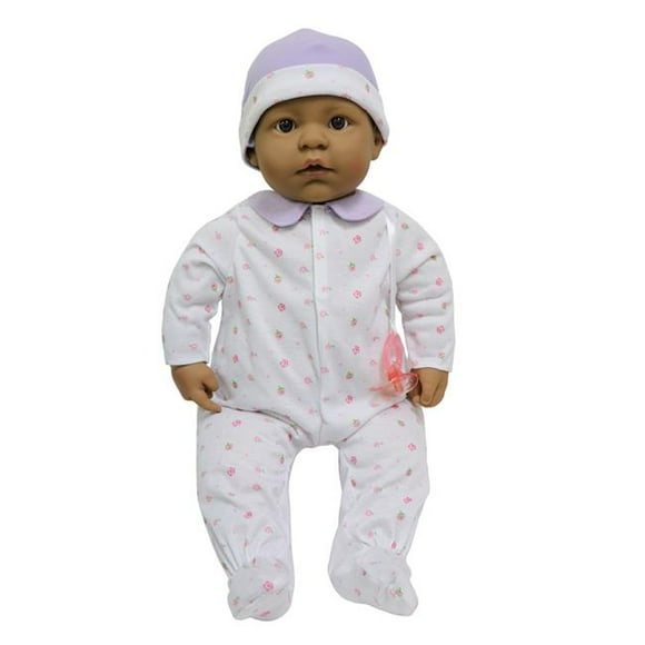 Play Doll - 20 in. Hispanic Soft Body Baby Doll in Baby Outfit Purple with Pacifier