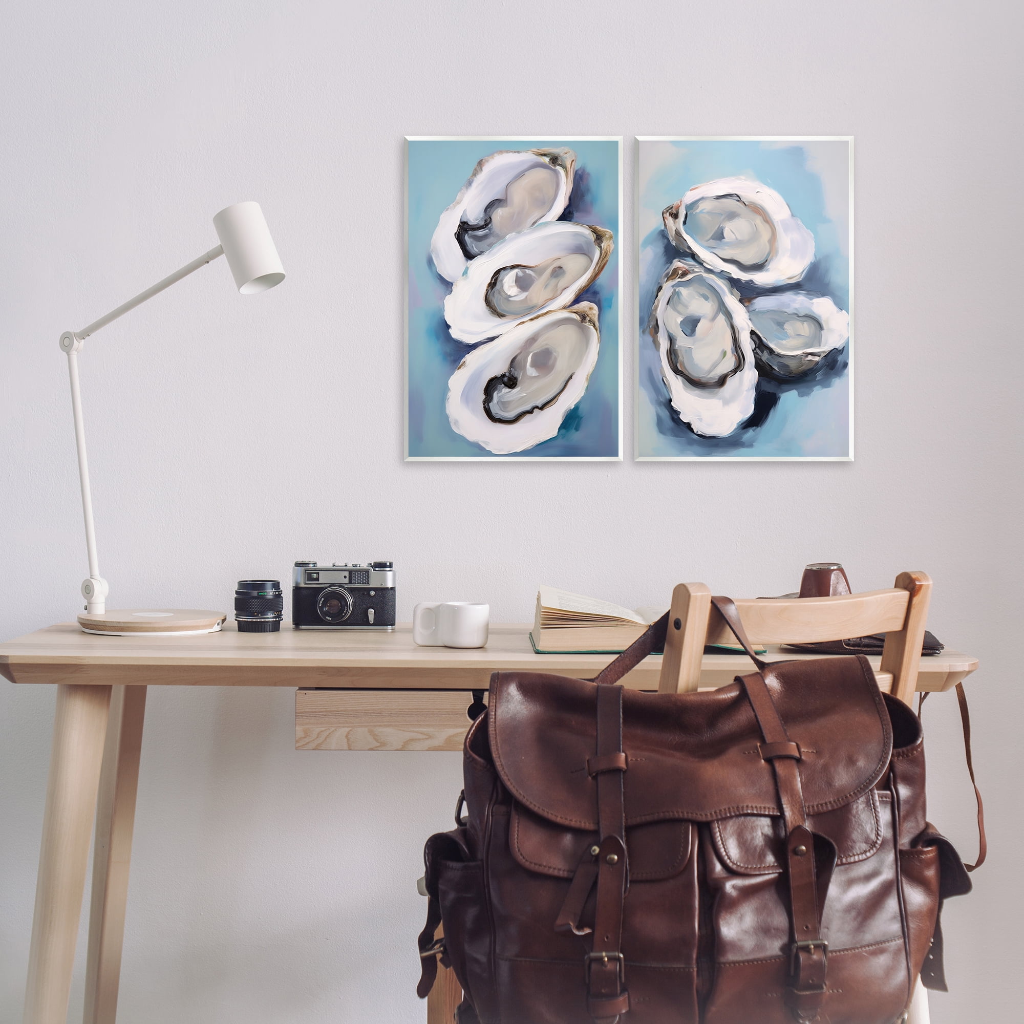 Stupell Industries Trio Half Shell Oysters Nautical & Beach Painting Unframed Art Print Wall Art, 13 x 19, Set of 2