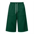 thumbnail image 7 of Men's Casual 3/4 Shorts Solid Athletic Running Shorts Elastic Waist Drawstring Workout Sweat Shorts Big Pockets XL, 7 of 7