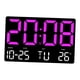 thumbnail image 3 of Reloj despertador de pared con pantalla grande y medidor de temperatura, reloj digital de mesa LED Púrpura, 3 of 9