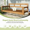 thumbnail image 5 of Twin Size Patio Swing Bed, Wood Porch Swing Daybed with Hemp Ropes, Hanging Bed for Backyard, Garden, Bearing 350 lbs, Natural, 5 of 9