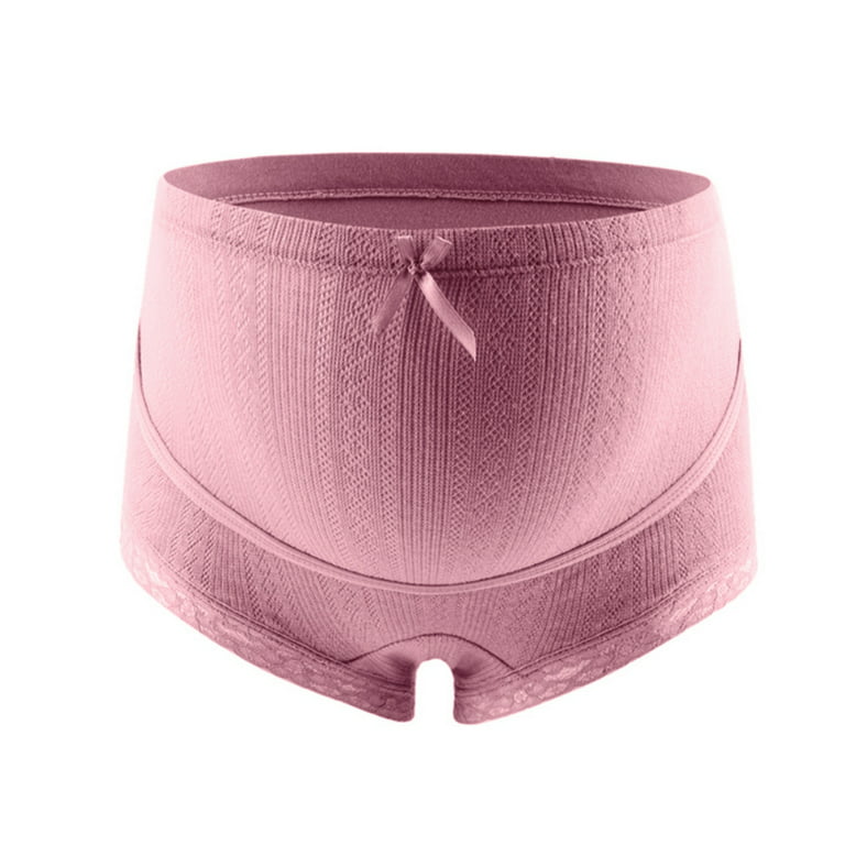 Spdoo Cotton Maternity Panties High Waist Panties for Pregnant Adjustable  Lace Trim Underwear Pregnancy Postpartum Belly Support Briefs 