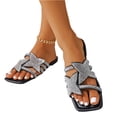 thumbnail image 5 of Willtoo Women's Sparkly Rhinestone Star Summer Sandals 2026 Wedding Glitter Bling Strappy Flats, 5 of 5