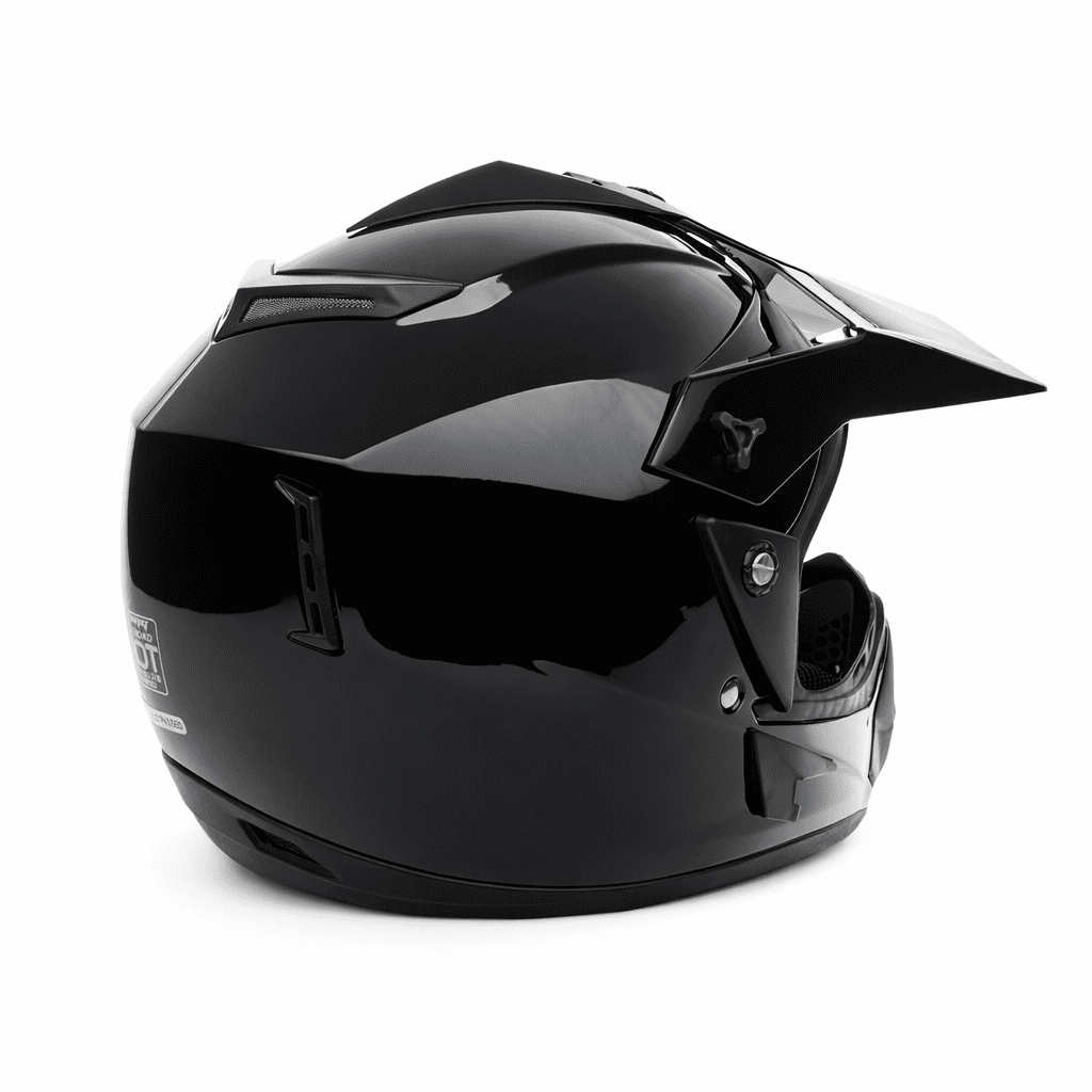 MMG Model 30 Gloss Black Lightweight Full-Face DOT Adult Motorcycle Helmet with Goggles