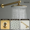 thumbnail image 5 of Boyel Living Shower System 9 in. Wall Mount Shower Heads with 5-Spray Patterns Handheld Shower 2.4 GPM Dual Pressure Balance Valve and Trim in Brushed Gold, 5 of 9