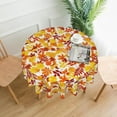 thumbnail image 2 of Fall Tablecloth Round 60 Inch Yellow Orange Autumn Leaves Table Cloth Washable Spillproof Wrinkle Resistant Fabric Table Cover for Indoor Outdoor Kitchen Dinning, 2 of 6