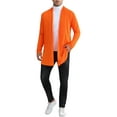 thumbnail image 2 of INSPIRE CHIC Men's Jackets Cardigan Shawl Lapel Long Sleeve Regular Fit Open Front Top L Orange, 2 of 5