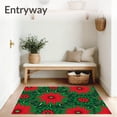 thumbnail image 3 of ODIKA 3'x5' Machine Washable Non-Slip Area Rug, Artisan Petal Crochet Canvas Festive Holiday Creation High Traffic Rug, Red, 642762, 3 of 7