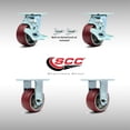 thumbnail image 2 of 4 Inch SS Poly on Aluminum Caster Set with 2 Brakes/Swivel Locks 2 Rigid SCC, 2 of 2