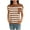 Brown, variant on HAiming Women's Striped Knit Cotton Blouse Short Sleeve Crew Neck Sweater Tops Casual Loose T Shirts