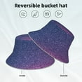 thumbnail image 3 of Vsdgher Violet Glitter Print Bucket Hat for Men&Women Bucket Hat Reversible Summer Double-Side-Wear Travel Gardening, Beach, Camping, Hiking, Fishing Cap, 3 of 5