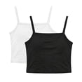 thumbnail image 2 of NAISIBABY Girls Crop Camisole 2-Pack, Ultra-Soft Spaghetti Strap Cotton Breathable Scoop Neck Undershirt Tank Tops Black Size 8, 2 of 9