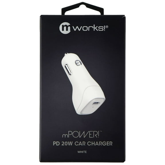 mWorks! mPower! PD USB-C (20-Watt) Single Port - White