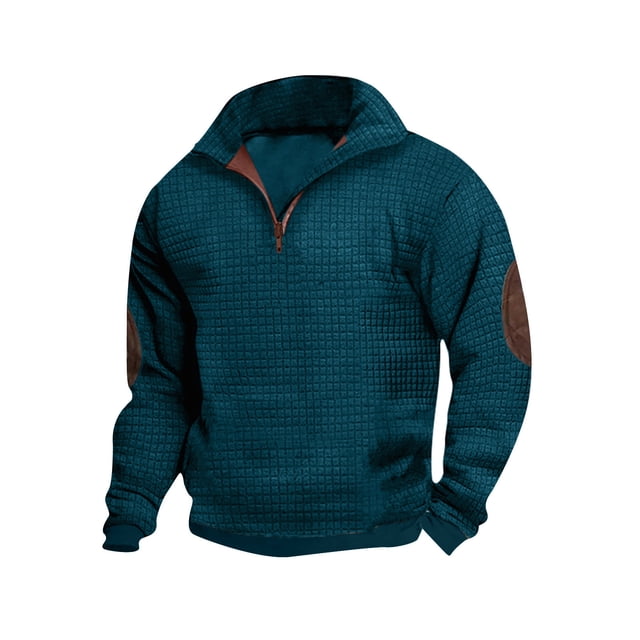 pstuiky manga larga de hombre, Camisa/Top de manga larga con cuello alto, holgada, con cremallera y cuello alto para hombre top de hombre m