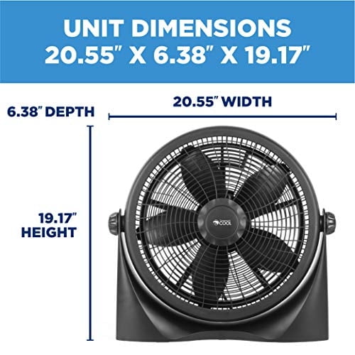 Ventilador de piso de alta velocidad Commercial Cool 16 pulgadas negro CFF16B