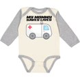 thumbnail image 3 of Inktastic My Mommy Saves Lives Ambulance Boys or Girls Long Sleeve Baby Bodysuit, 3 of 5
