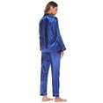thumbnail image 3 of Womens Silk Satin Pajamas Set Button Down Sleepwear Loungewear S-XXL, 3 of 5