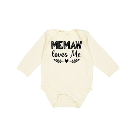 

Inktastic My Memaw Loves Me Outfit Gift Baby Boy or Baby Girl Long Sleeve Bodysuit