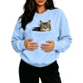 thumbnail image 3 of UDAUDU Pet Pouch Hoodie for Women with Zip Up Pouch for Cat Dog Carrier Hoodie For Small Dogs Hoodie With Zipper Cat Pouch Oversized Sweatshirts for Puppy Kitten Dogs Holder Light Blue XL, 3 of 5