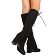 thumbnail image 3 of New Women Qupid Tess-03 Faux Suede Knee High Lace Up Chunky Heel Boot, 3 of 3